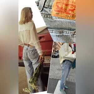 #45 Perfectly Broke In Levi’s 505 Straight Leg Jeans Classic Light Wash Denim